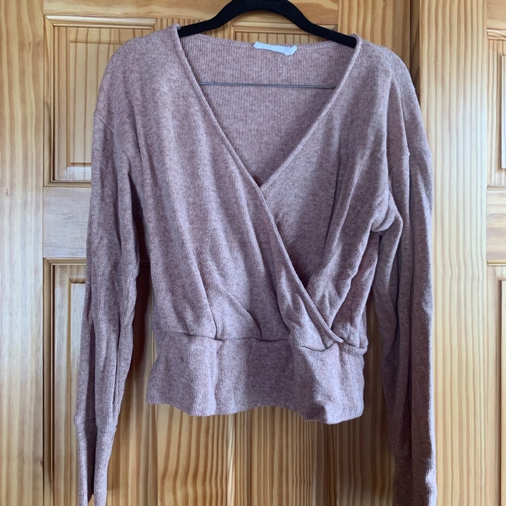Pink Wrap Sweater